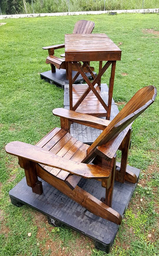 Best ideas about DIY Adirondack Chairs
. Save or Pin Pallet Adirondack Chair and Table Set Now.