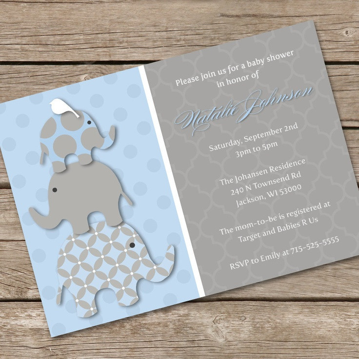Best ideas about DIY Baby Shower Invitations Free
. Save or Pin Blue Elephants Baby Shower Invitation DIY Printable Now.