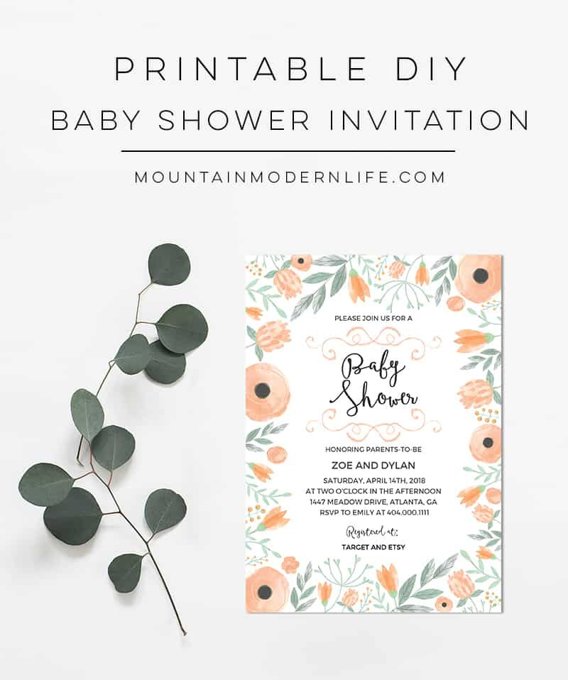 Best ideas about DIY Baby Shower Invitations Free
. Save or Pin Printable Floral DIY Baby Shower Invitation Now.
