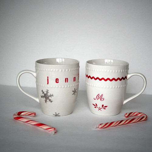 Best ideas about DIY Christmas Mugs
. Save or Pin Dollar Store Stenciled Gift Mugs Now.