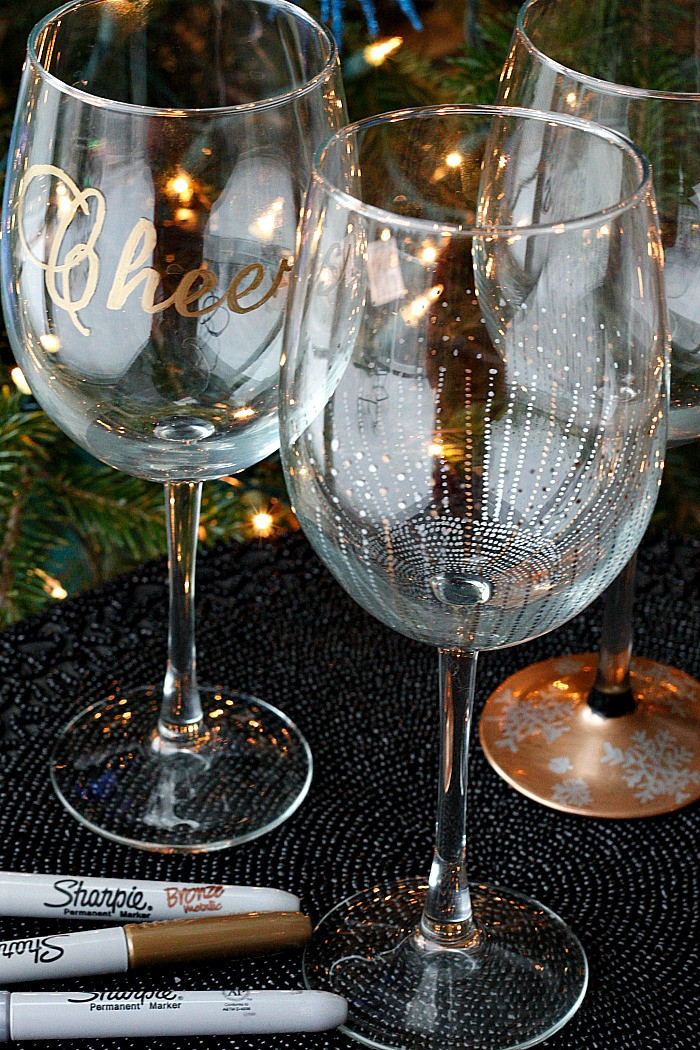 Best ideas about DIY Christmas Wine Glasses
. Save or Pin DIY Wine Glasses using Sharpies Belle Vie Now.