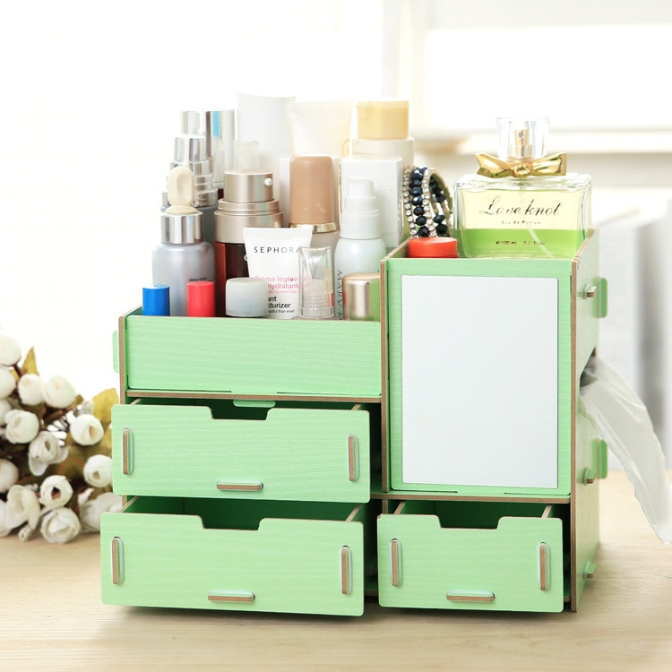 Best ideas about DIY Cosmetic Organizer
. Save or Pin New DIY Wood Makeup Organizer with Mirror Tissue Box 26 16 Now.