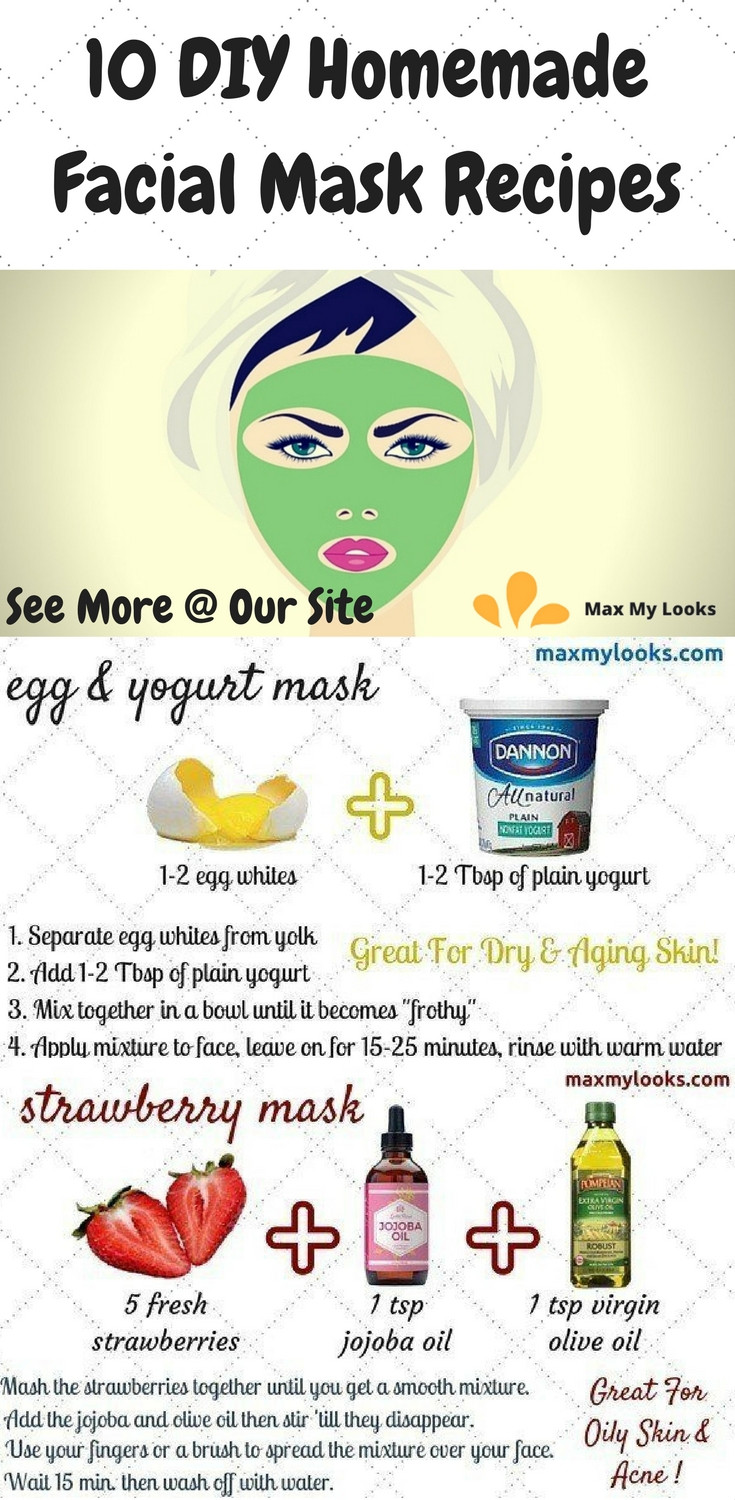 Best ideas about DIY Face Mask Recipe
. Save or Pin 10 DIY Homemade Facial Mask Recipes for Beautiful Skin Now.