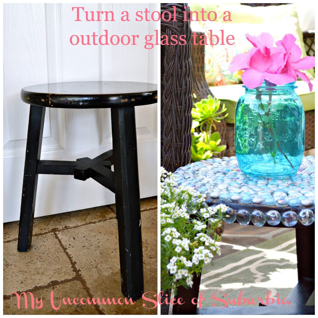 Best ideas about DIY Glass Table
. Save or Pin DIY How to turn a stool into a outdoor glass table Now.