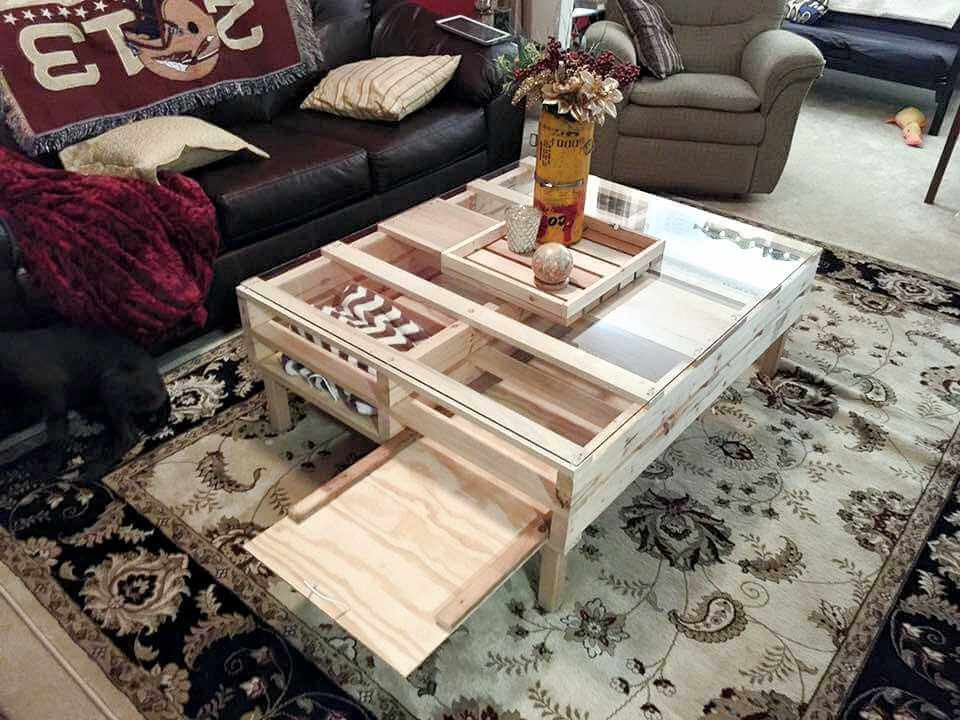 Best ideas about DIY Glass Table
. Save or Pin DIY Pallet Coffee Table with Glass Top and Lights Now.