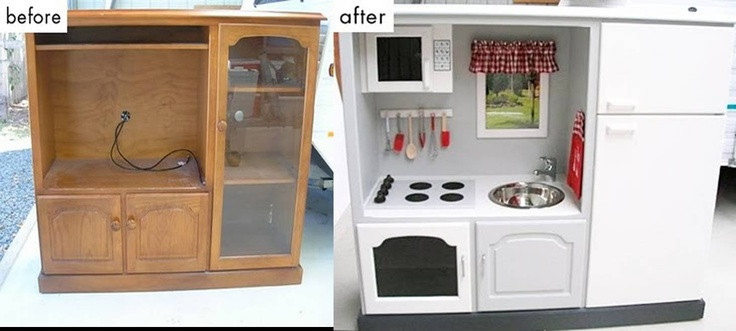 Best ideas about DIY Kids Kitchen Set
. Save or Pin DIY Kitchen Set They used an entertainment unit and made Now.