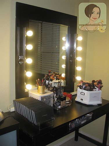 Best ideas about DIY Lighted Makeup Mirror
. Save or Pin My Makeup Vanity Set Up With DIY Lighted Mirror The Now.