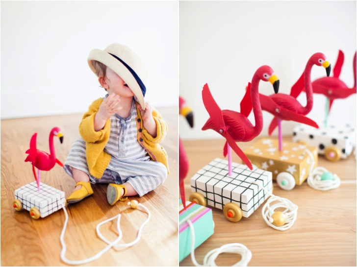 Best ideas about DIY Toddler Toy
. Save or Pin DIY flamingo pull toy Now.