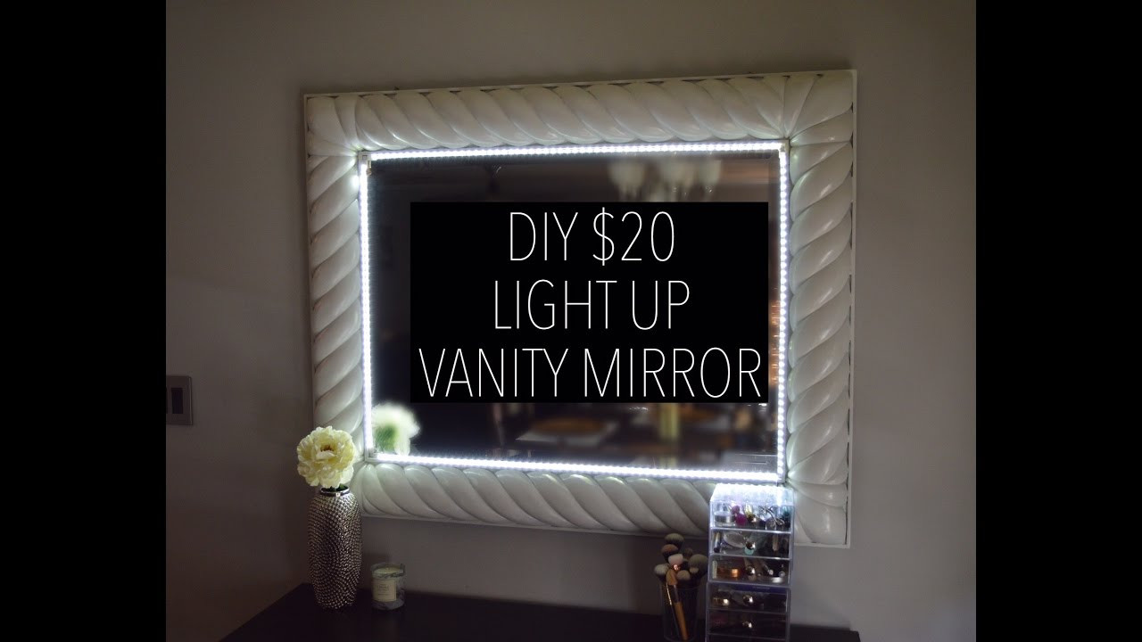 Best ideas about DIY Vanity Mirrors With Lights
. Save or Pin DIY $20 LIGHT UP VANITY MIRROR with remote Now.
