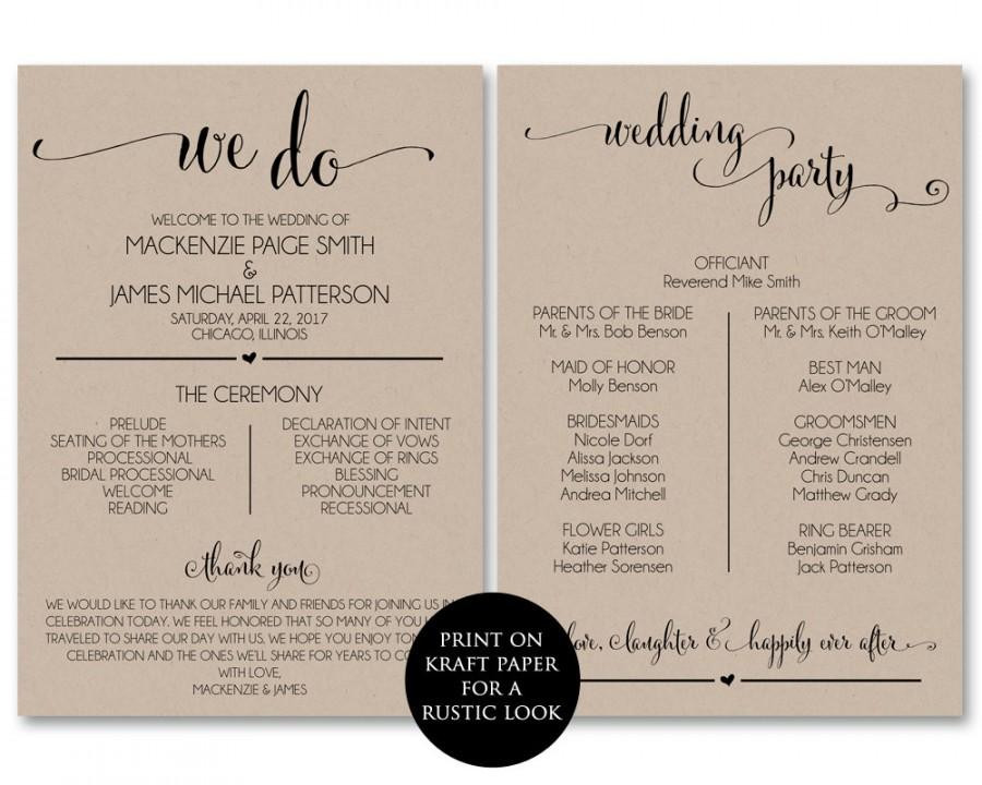 Best ideas about DIY Wedding Programs Template
. Save or Pin Wedding Program Template Wedding Program Printable We Do Now.