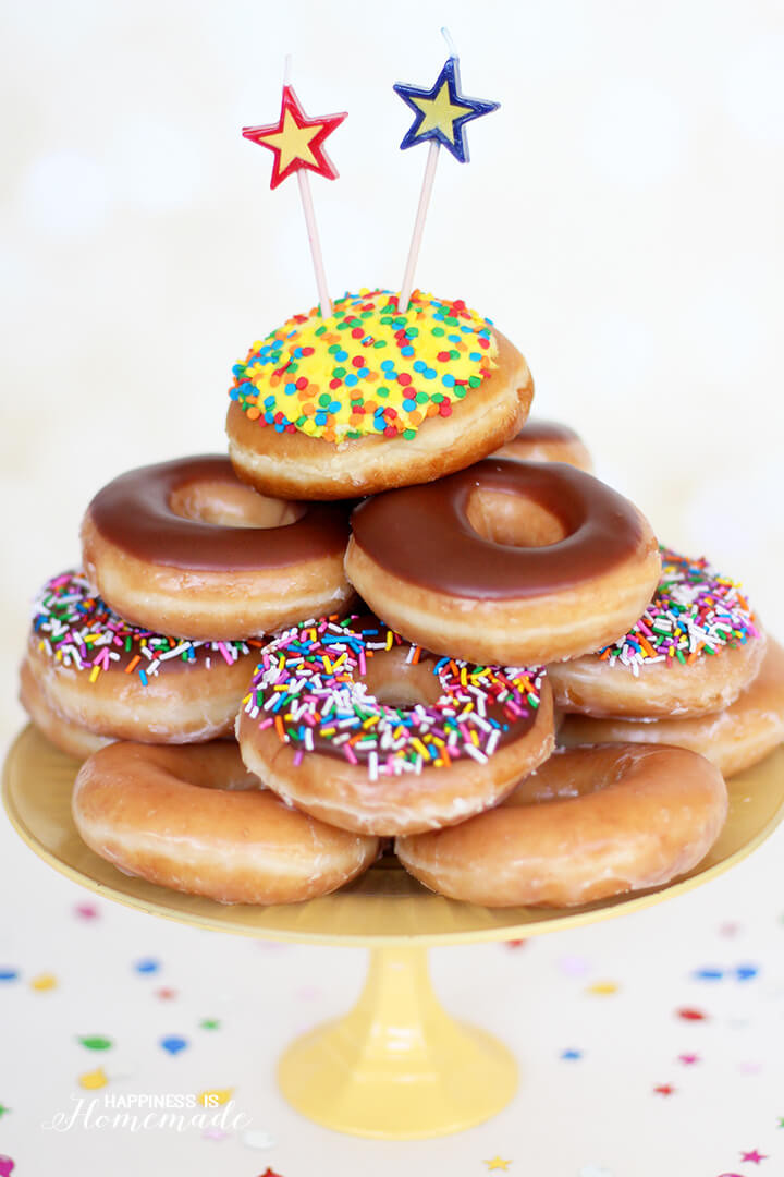 Best ideas about Donut Birthday Cake
. Save or Pin Krispy Kreme Donut Birthday Cake Happiness is Homemade Now.