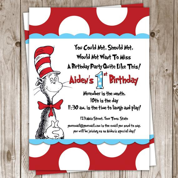 Best ideas about Dr Seuss 1st Birthday Invitations
. Save or Pin Items similar to Dr Seuss Birthday Invitation on Etsy Now.