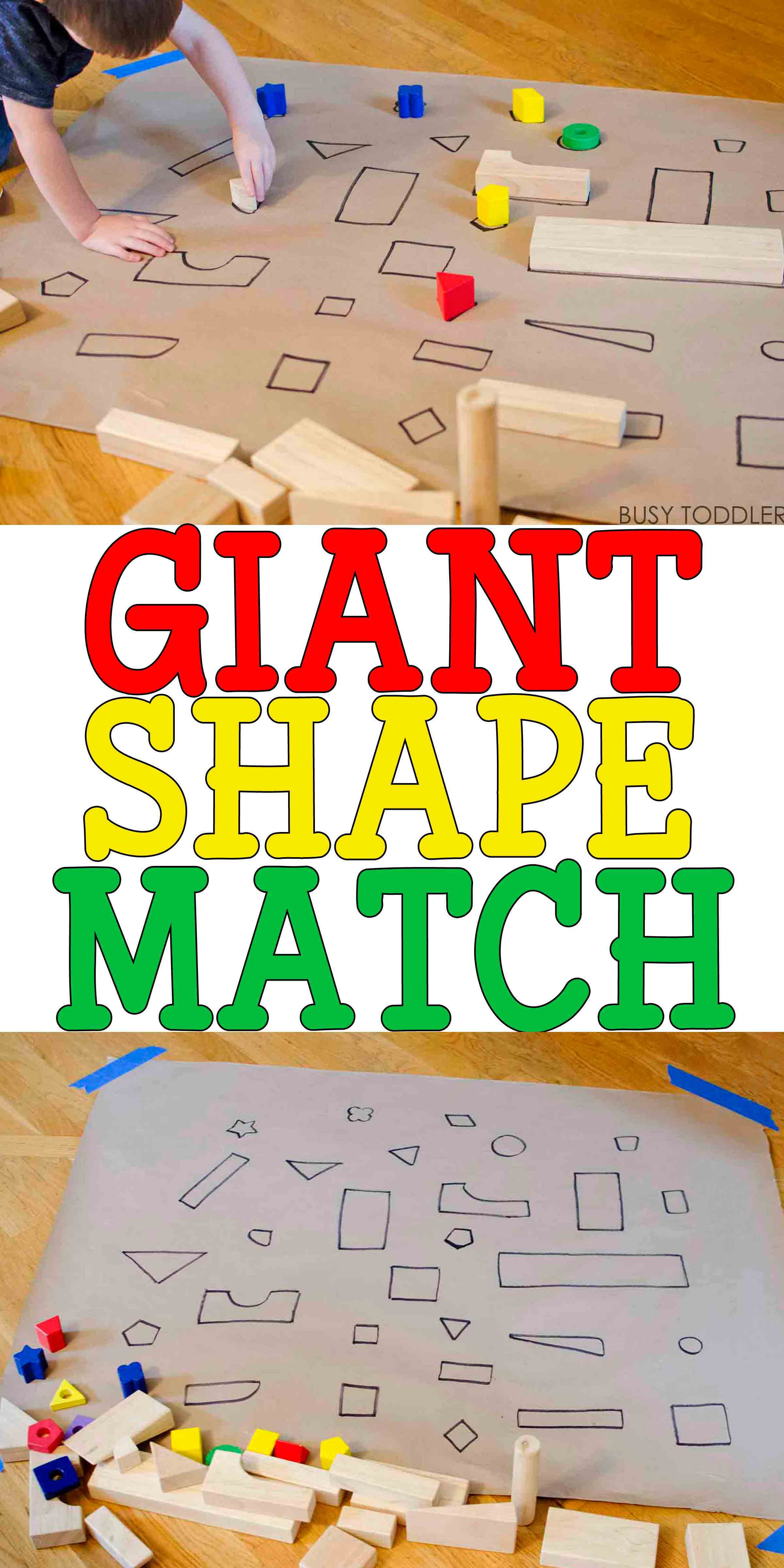 Best ideas about Easy Activities For Preschoolers
. Save or Pin Giant Shape Match Activity Busy Toddler Now.