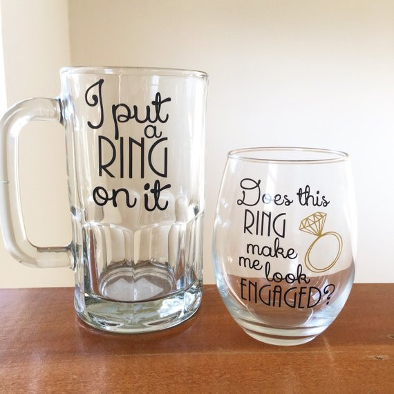 Best ideas about Engagement Gift Ideas For Couple
. Save or Pin Couples engagement t I put a ring on it beer mug does this Now.