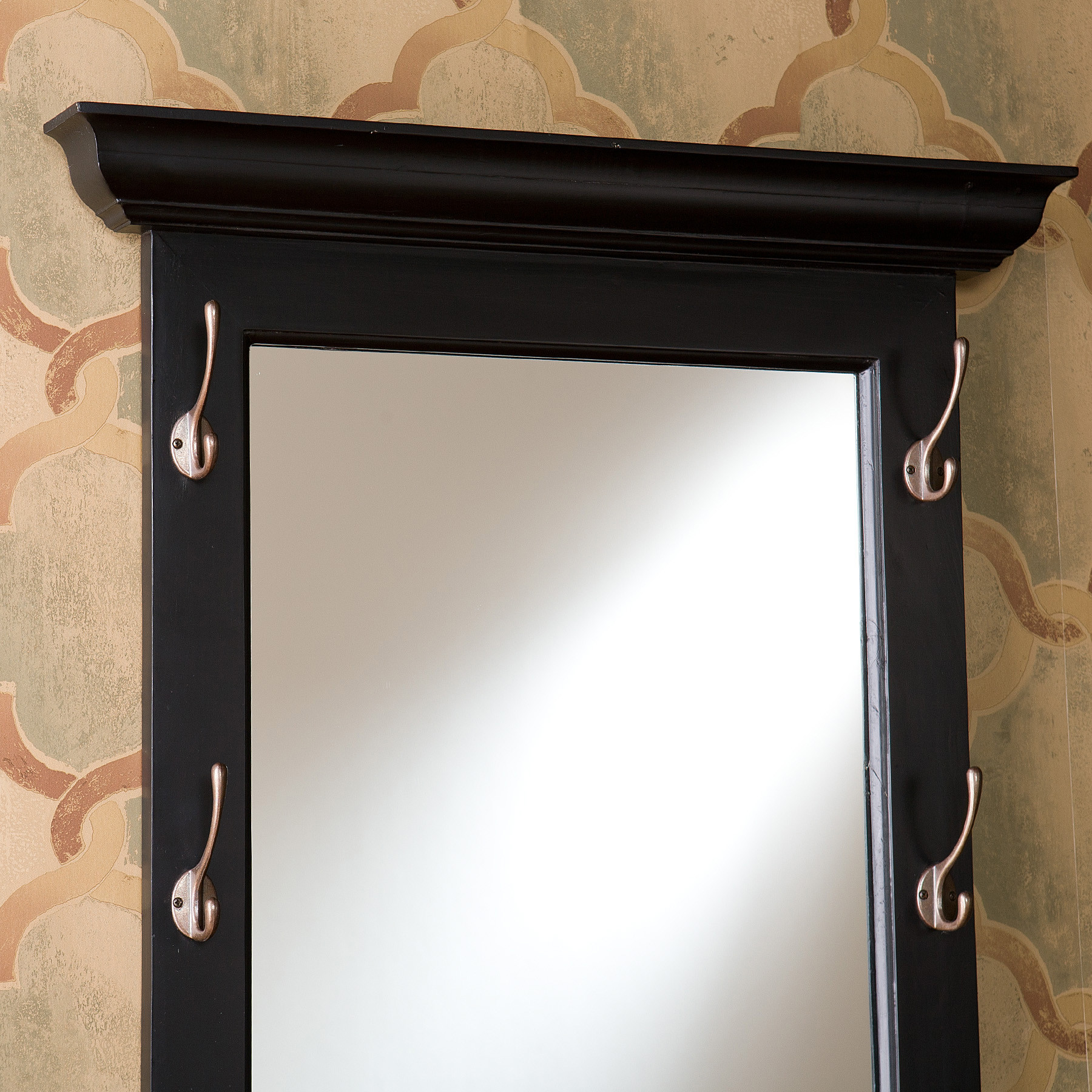 Best ideas about Entryway Mirror With Hooks
. Save or Pin Black Wall Mirror Entryway Foyer w Hooks Wood HE2595 Now.