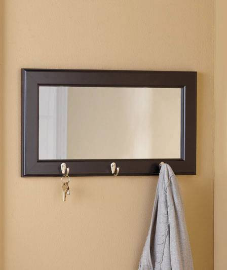 Best ideas about Entryway Mirror With Hooks
. Save or Pin New Entryway Pub Wall Mirror with Hooks Black or Brown Now.