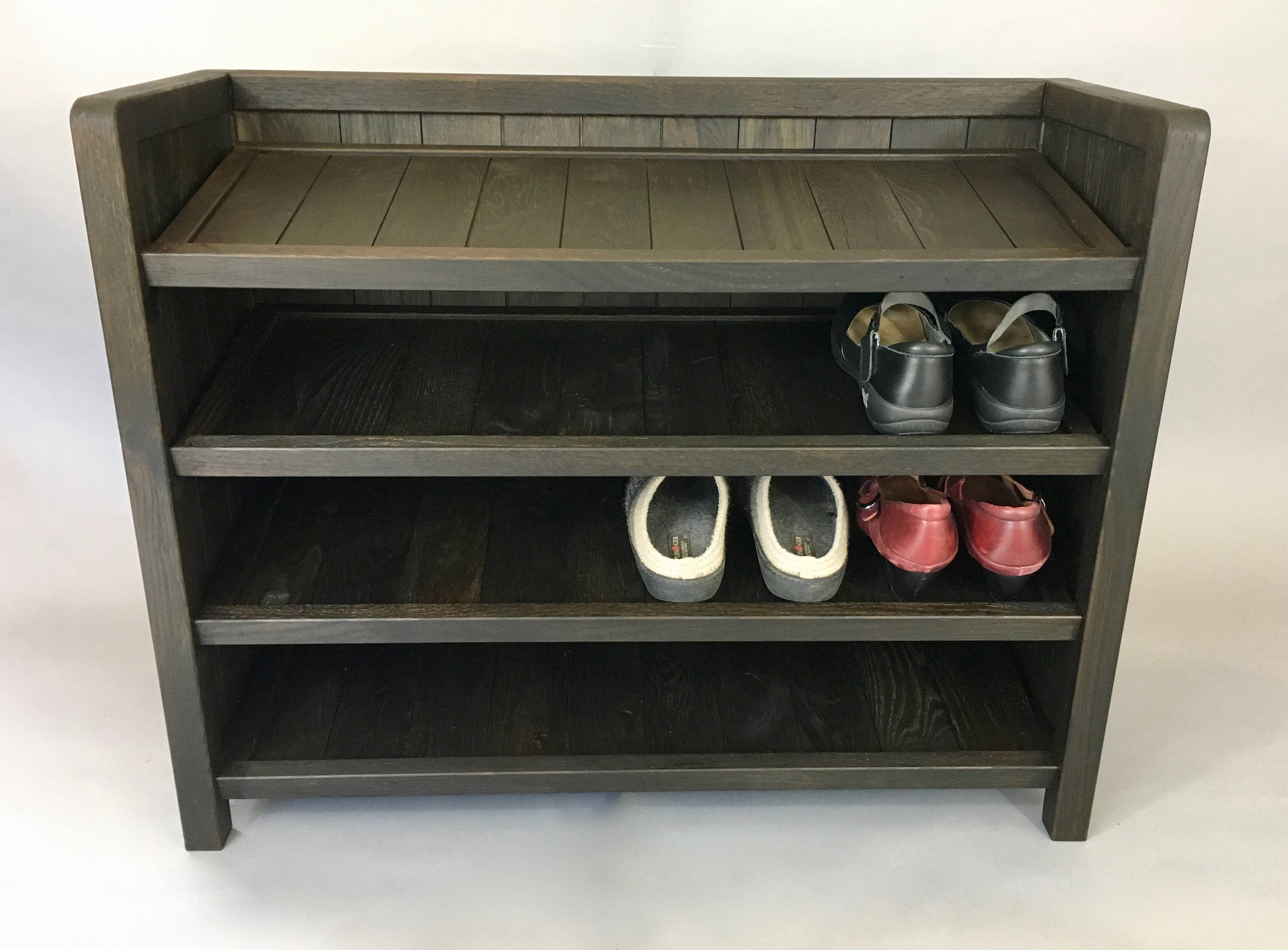 Best ideas about Entryway Shoe Rack
. Save or Pin Solid Wood Shoe Rack made with Reclaimed Oak with Now.