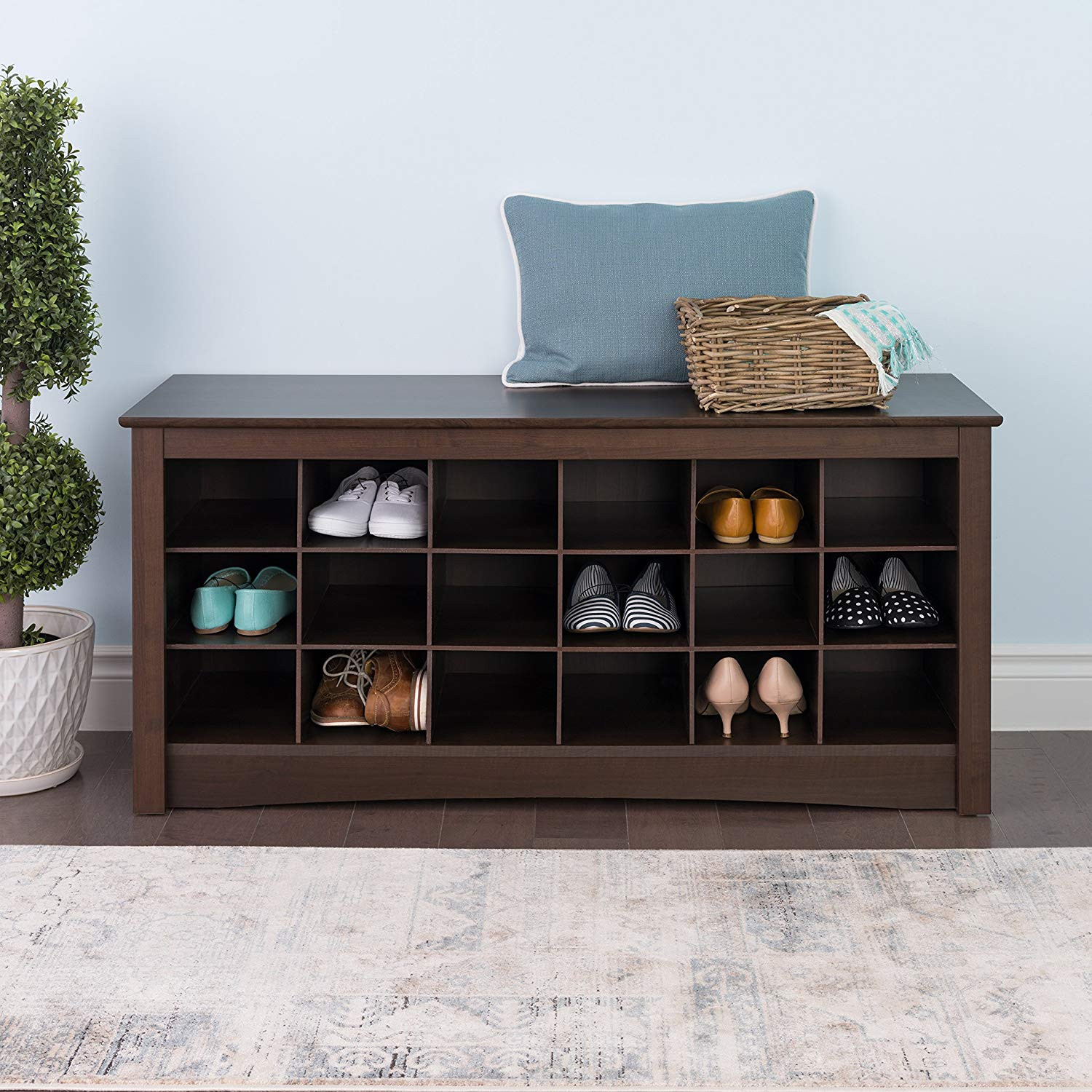 Best ideas about Entryway Shoe Storage Bench
. Save or Pin Shoe Storage Cubbie Entryway Bench Espresso Organizer Rack Now.