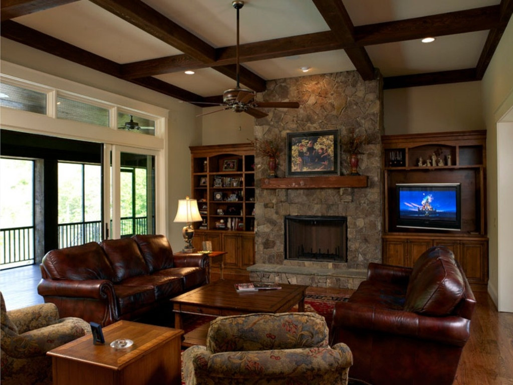 Best ideas about Family Room Designs
. Save or Pin Stone Fireplace With Floral Couch And Coffee Brown Leather Now.