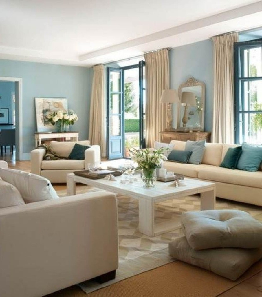 Best ideas about Family Room Wall Colors
. Save or Pin Beige Curtain And Low Height White Coffee Table Using Soft Now.