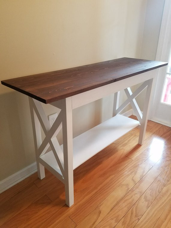 Best ideas about Farmhouse Entryway Bench
. Save or Pin Farmhouse Traditional X Entryway Table with Bottom Shelf Now.