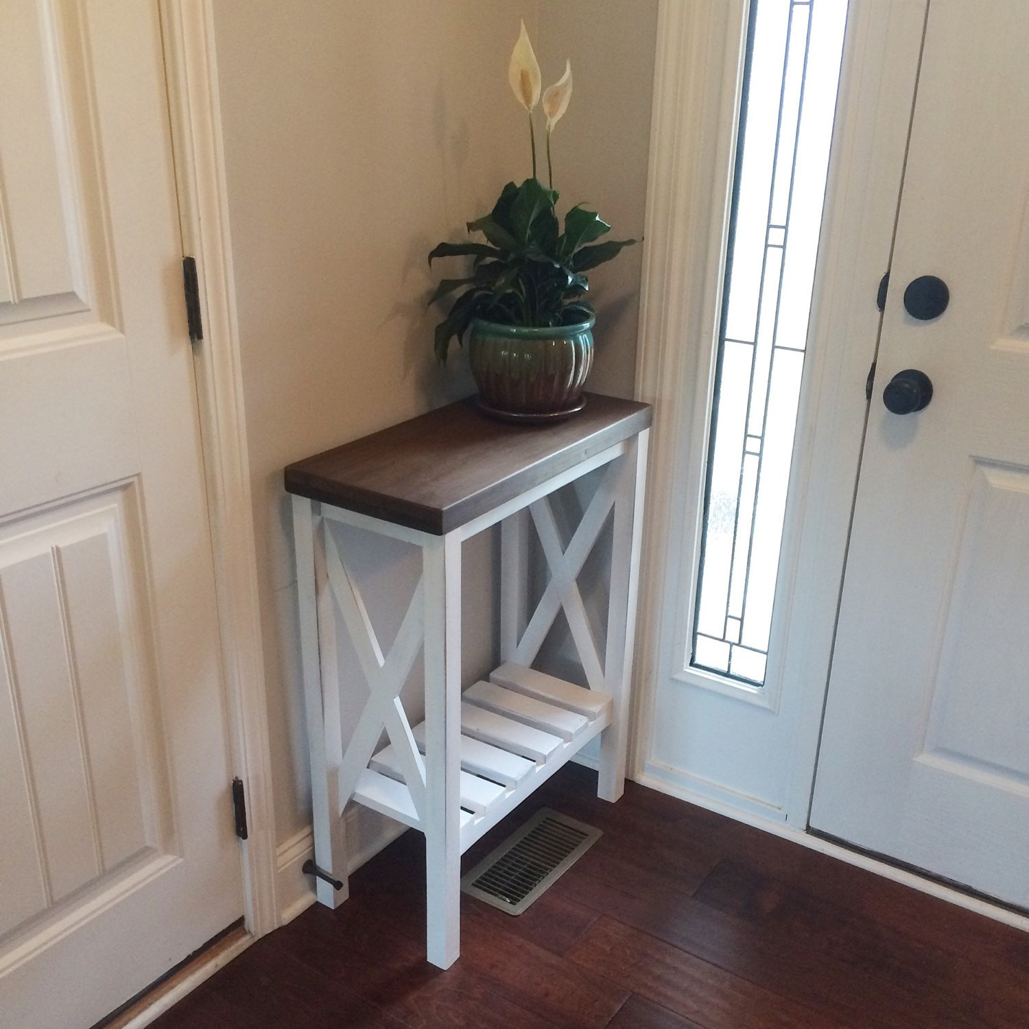 Best ideas about Farmhouse Entryway Bench
. Save or Pin Farmhouse style Entryway Table by MagnoliasandHARDWARE on Etsy Now.