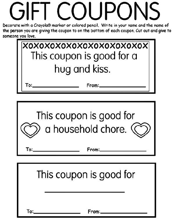 Best ideas about Father'S Day Coupon Book Printable Coloring Pages
. Save or Pin Gift Coupons Coloring Page Now.