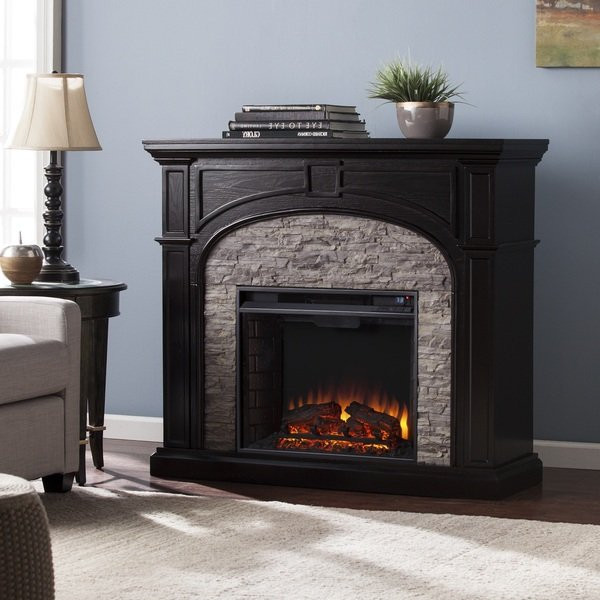 Best ideas about Faux Stone Electric Fireplace
. Save or Pin Harper Blvd Kelley Ebony and Gray Stacked Faux Stone Now.