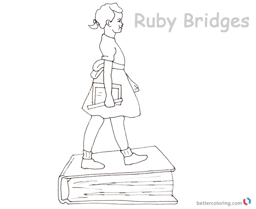 Best ideas about Free Coloring Pages Of Ruby Bridges
. Save or Pin Ruby Bridges Coloring page Goes to School with book Free Now.