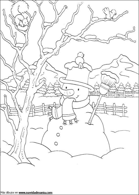 Best ideas about Free Printable Coloring Sheets For Adults Winter Pine Tree
. Save or Pin Dibujo de Paisaje con Muñeco de Nieve para Colorear de Navidad Now.