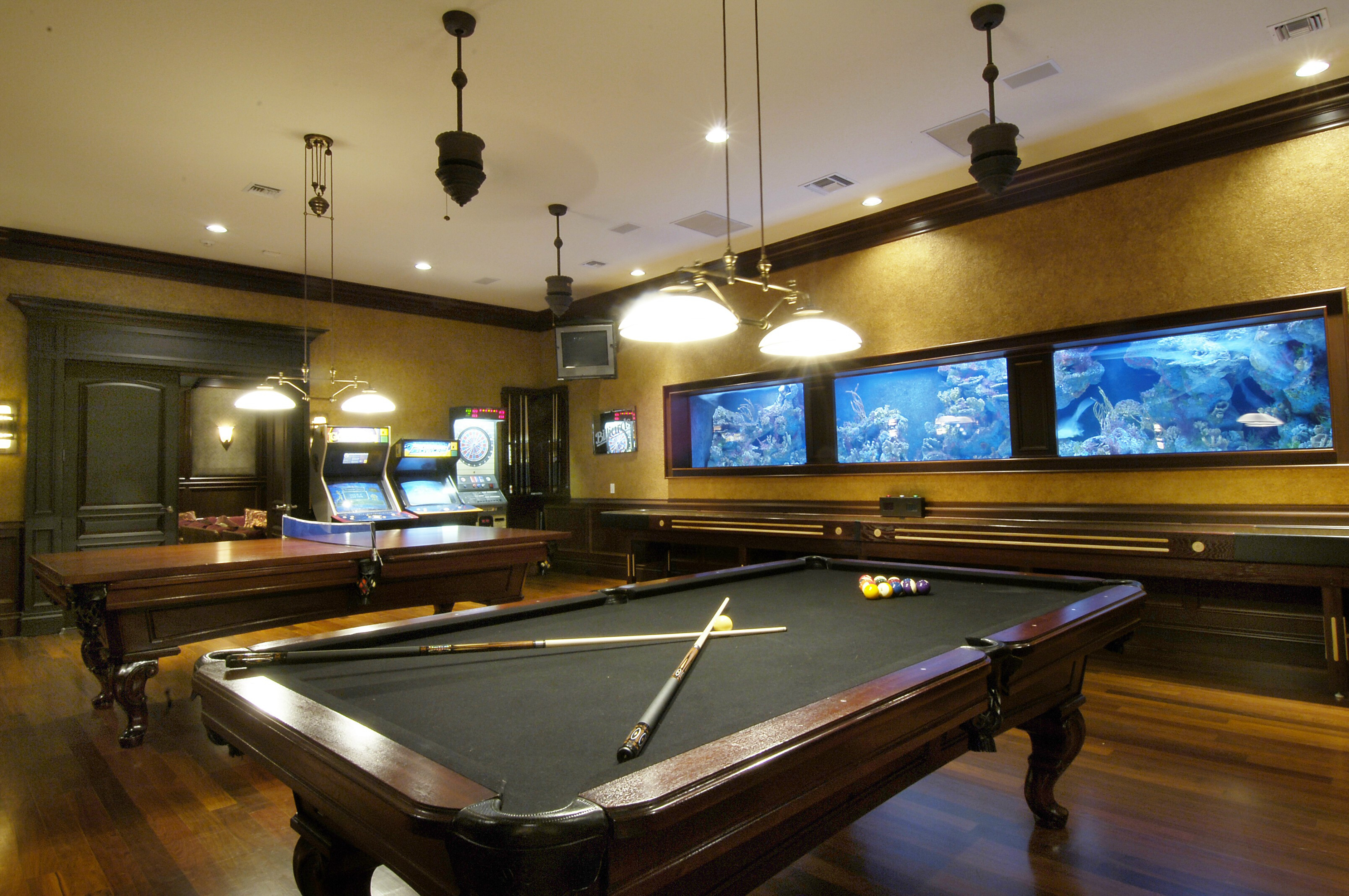 Best ideas about Game Room Art
. Save or Pin Classic Pool Table Under Ceiling Hanging Lights And Wall Now.