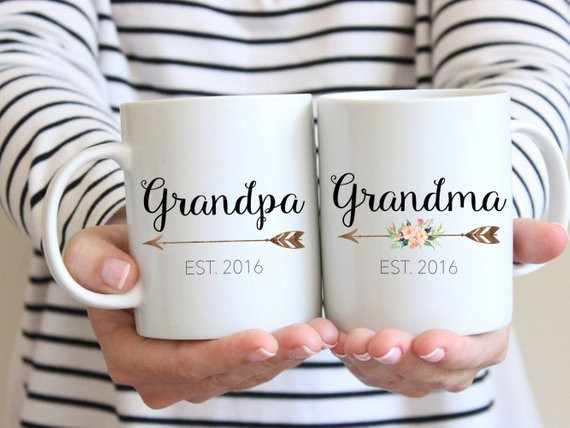 Best ideas about Gift Ideas For New Grandbaby
. Save or Pin Gift for Grandparents Mug Set Couples Mug by Now.