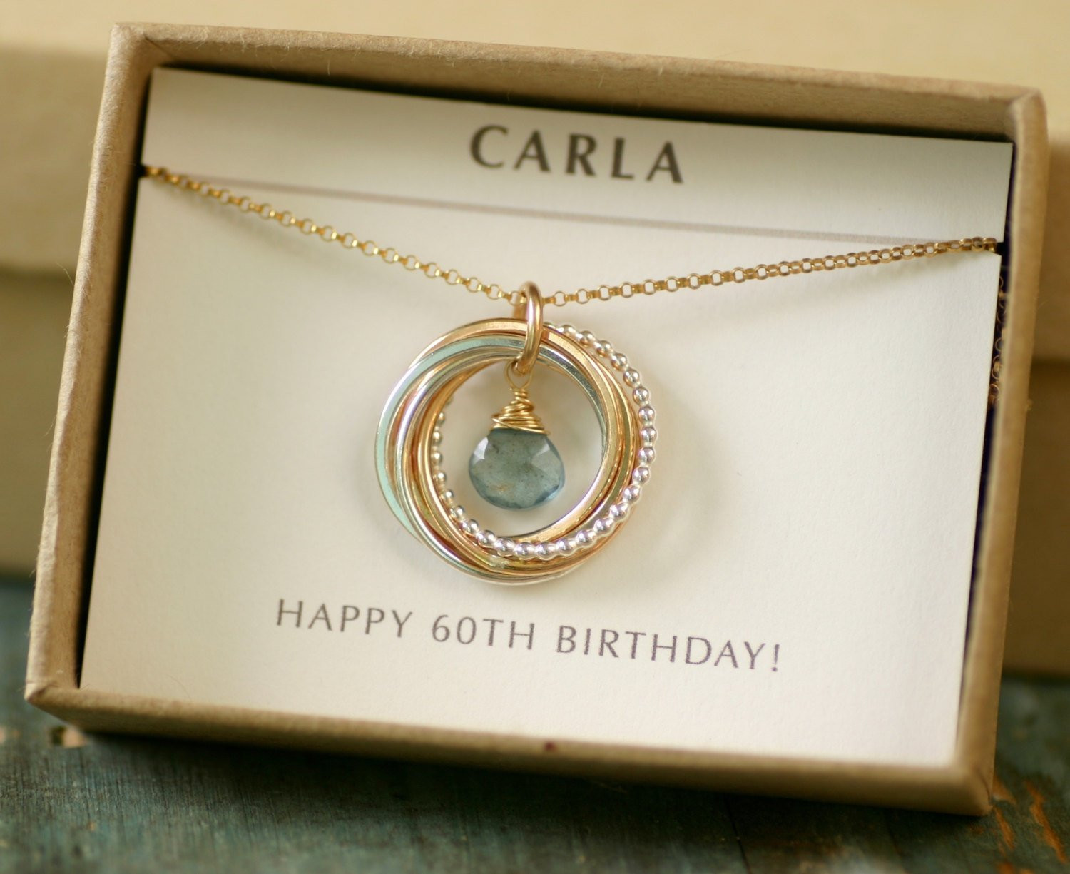 Best ideas about Gifts For 60th Birthday Female
. Save or Pin 60th birthday t for women aquamarine necklace for mom t Now.