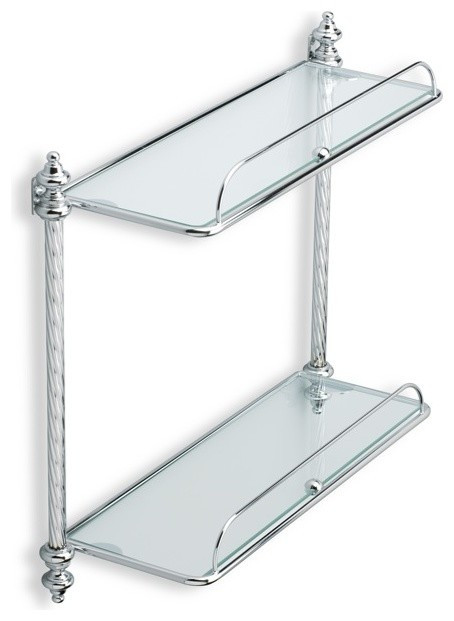 Best ideas about Glass Bathroom Shelves
. Save or Pin Double Glass Bathroom Shelf Chrome Traditional Now.