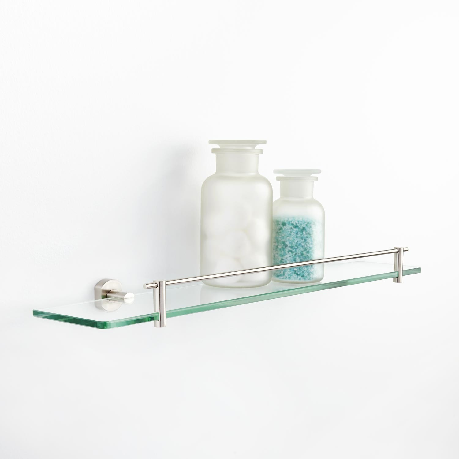 Best ideas about Glass Bathroom Shelves
. Save or Pin Wall Mounting Glass Shelf With Brass Mounts And Rail Now.