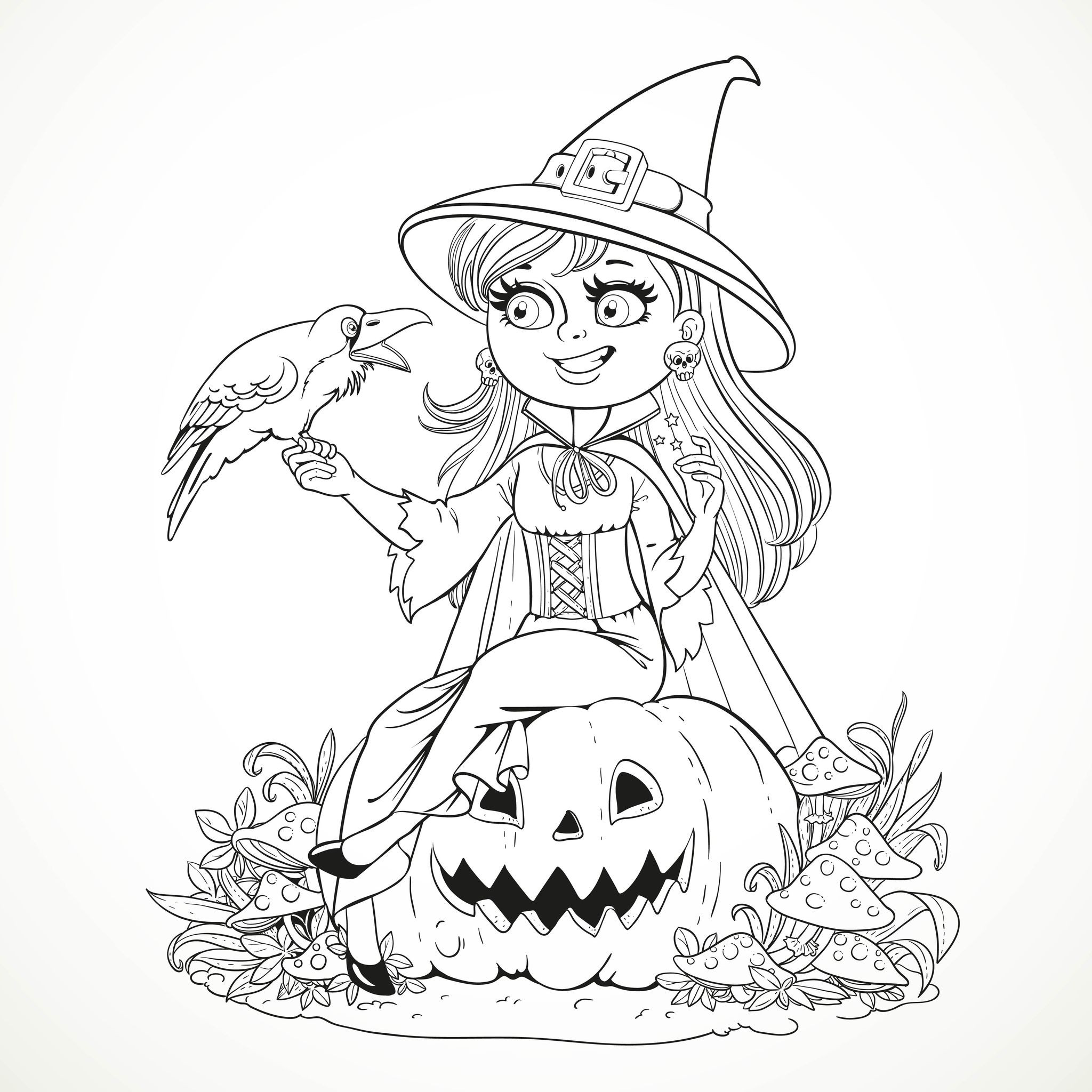 Best ideas about Halloween Coloring Pages For Adults
. Save or Pin Halloween smiling witch and crow Halloween Adult Now.