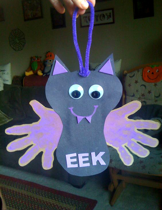 Best ideas about Halloween Craft Ideas For Preschoolers
. Save or Pin Hanging Handprint Bat Craft Crafty Morning Now.