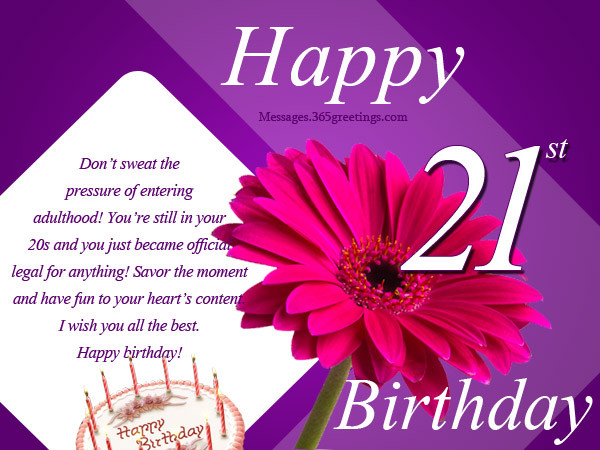 Best ideas about Happy 21st Birthday Wishes
. Save or Pin 21st Birthday Wishes Messages and Greetings Now.