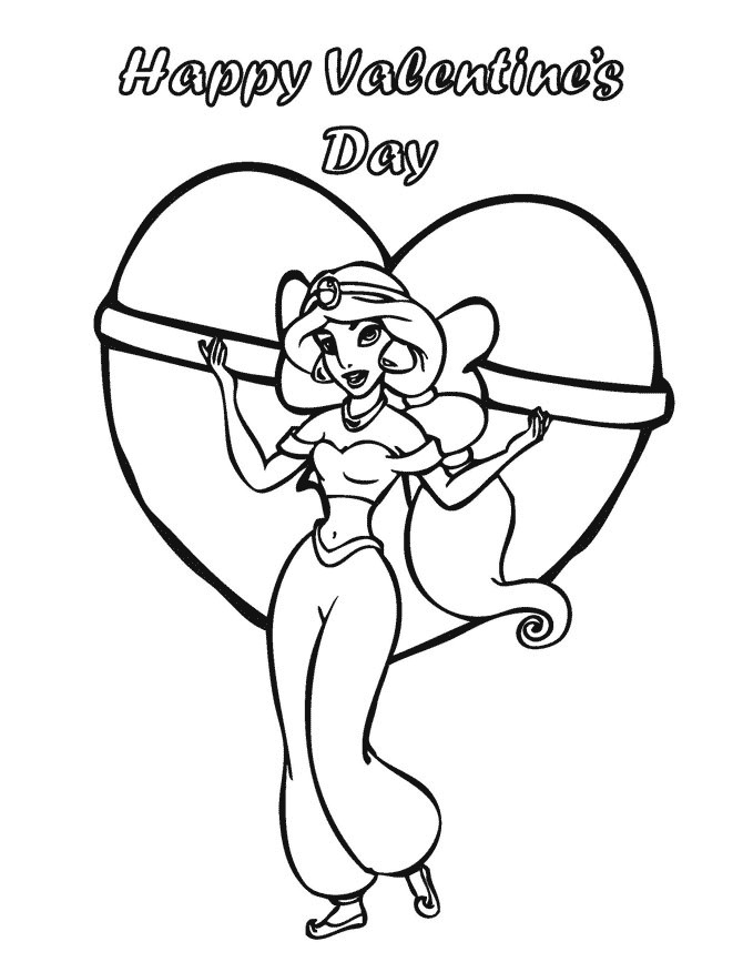Best ideas about Happy Valentines Day Coloring Pages For Boys
. Save or Pin Aladdin Princess Happy Valentines Day Coloring Page Now.