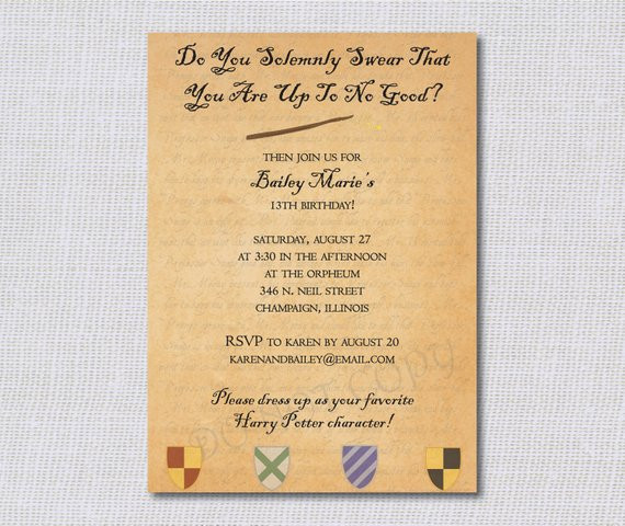 Best ideas about Harry Potter Birthday Invitations
. Save or Pin Birthday Party Invitations Harry Potter by DaisyDesignShop Now.