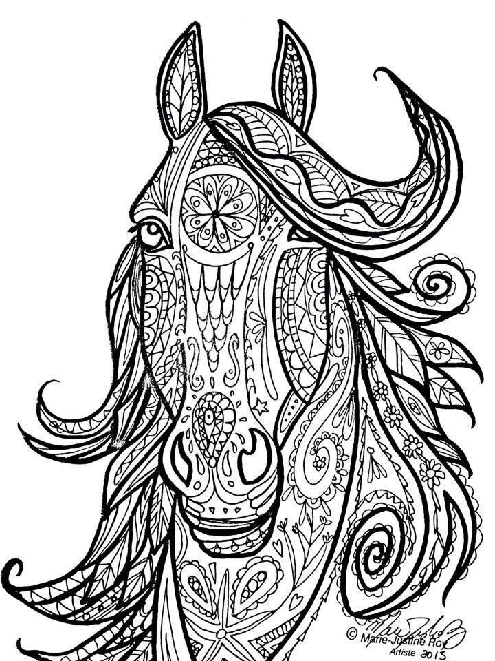 Best ideas about Horse Adult Coloring Books
. Save or Pin Horse Tribal Head Art by Marie Justine Roy Now.