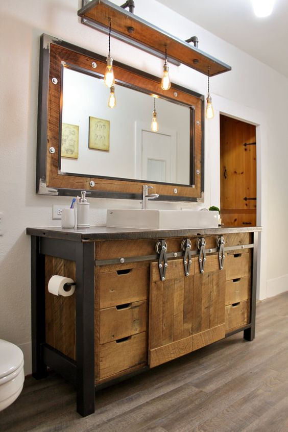 Best ideas about Industrial Bathroom Vanity
. Save or Pin 32 Trendy And Chic Industrial Bathroom Vanity Ideas DigsDigs Now.