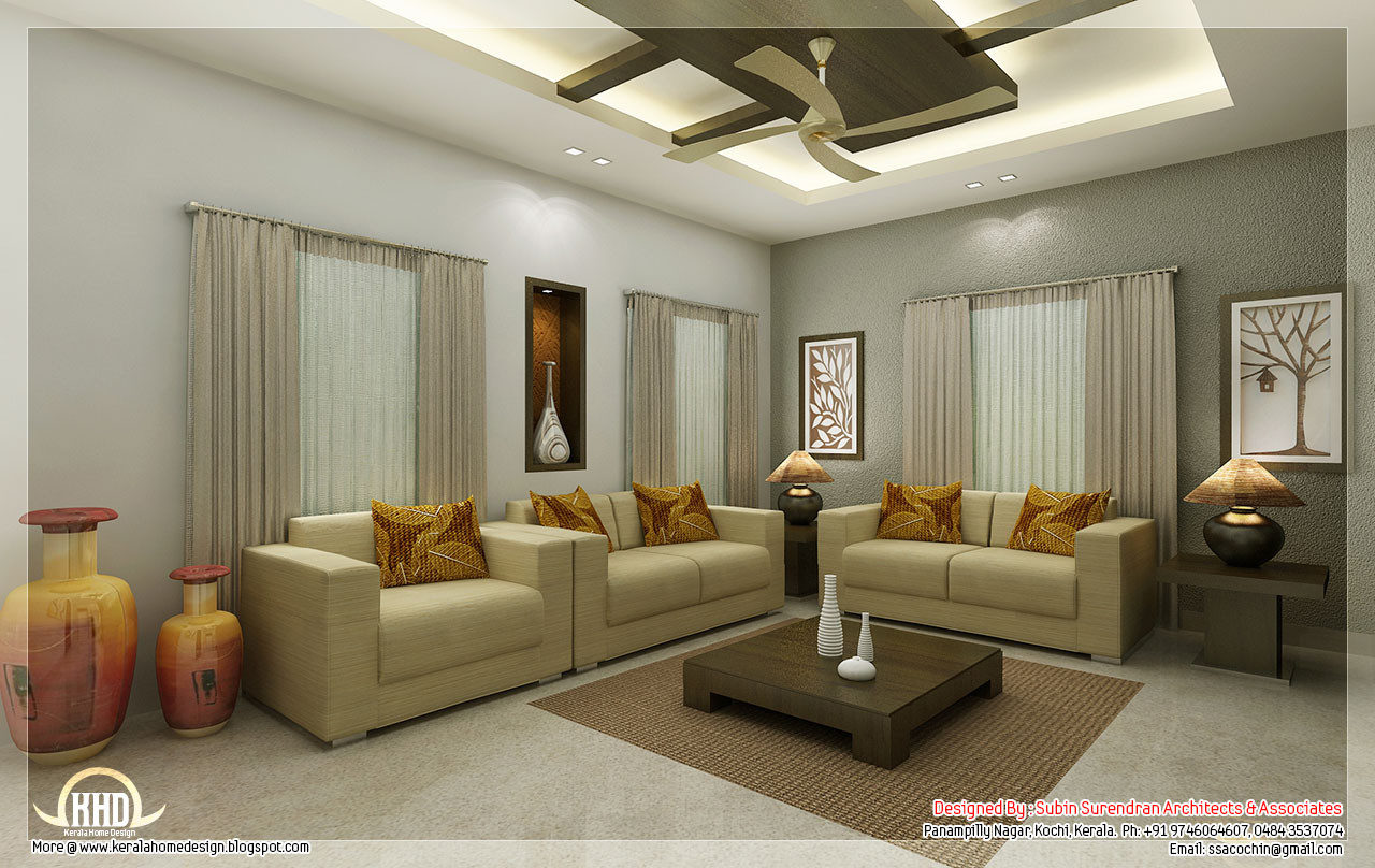 Best ideas about Interior Design Living Room
. Save or Pin Awesome 3D interior renderings Kerala home design and Now.