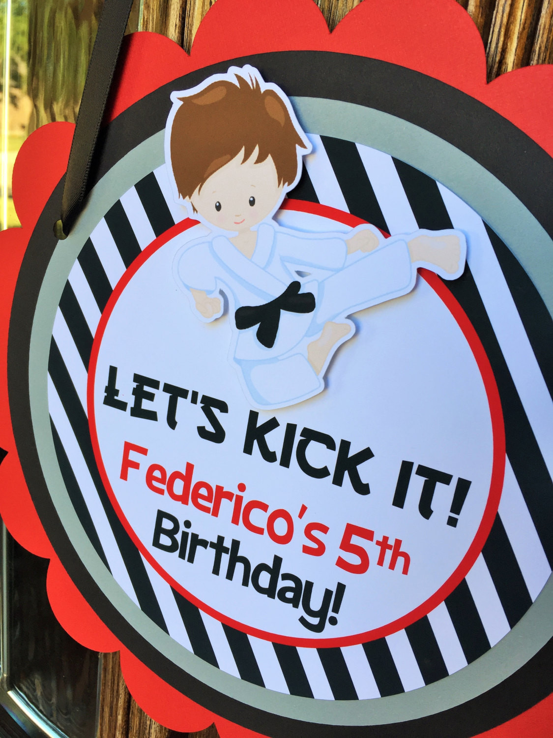 Best ideas about Karate Birthday Party
. Save or Pin Karate Birthday Party Personalized Wel e Door Sign in Red Now.