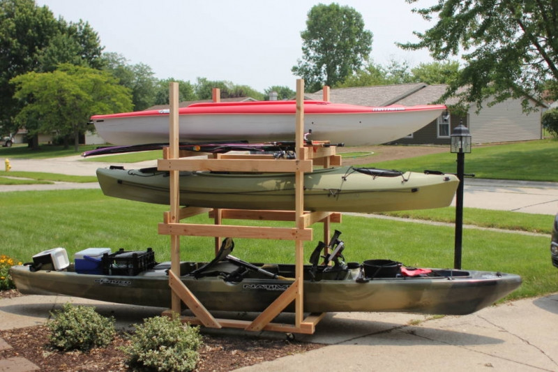 Best ideas about Kayak Storage Racks DIY
. Save or Pin DIY Rolling Kayak Storage Rack 2x4s and caster wheels Now.