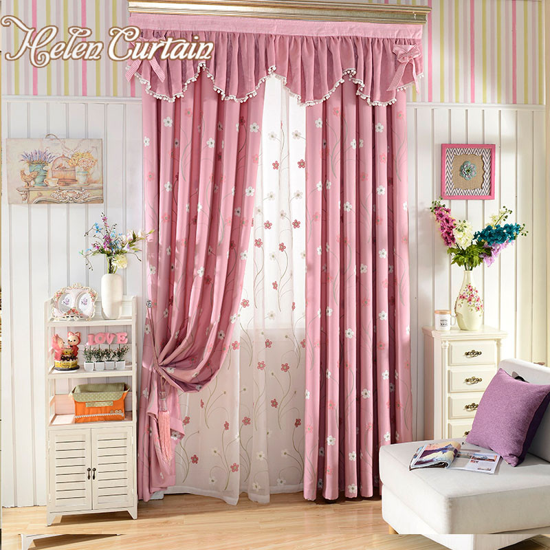Best ideas about Kids Room Valance
. Save or Pin Helen Curtain Pink Embroidered Flower Children Living Room Now.