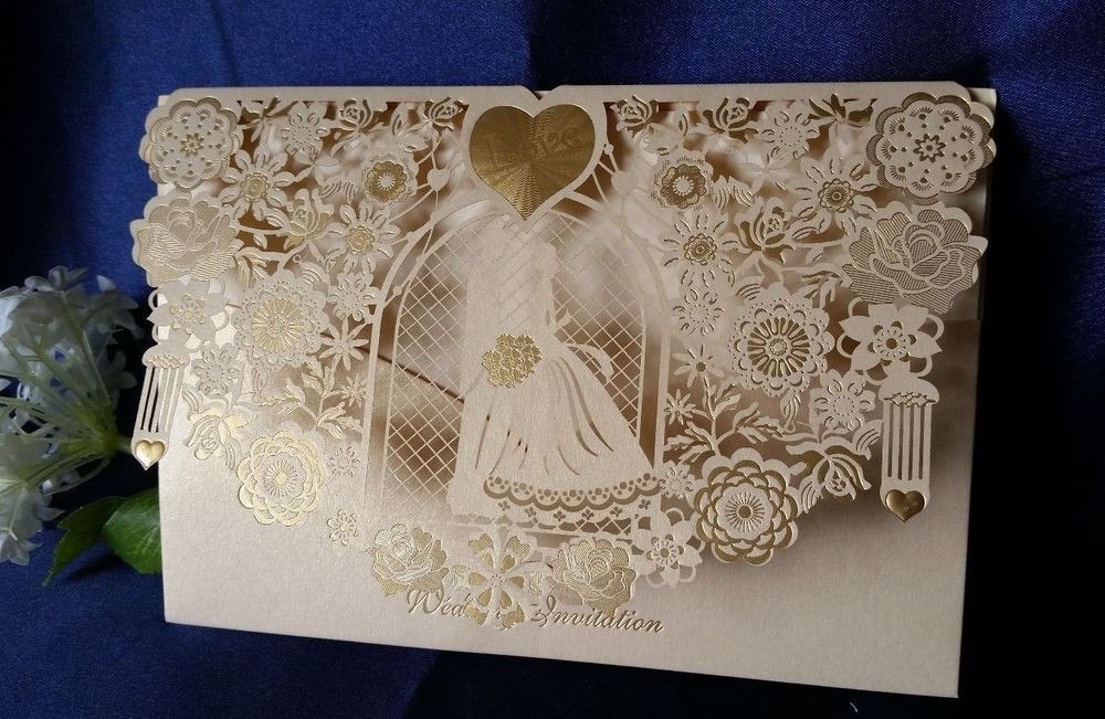 Best ideas about Laser Cut Wedding Invitations DIY
. Save or Pin 50x WHITE GOLD LASERCUT WEDDING INVITATION CARDS DIY Now.