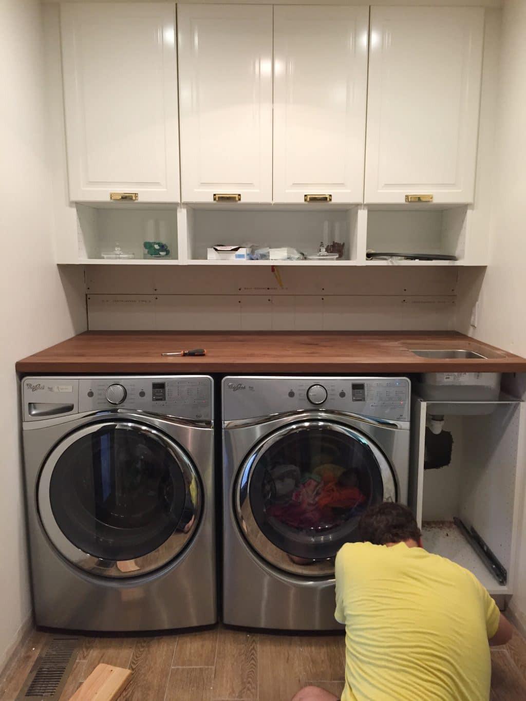 Best ideas about Laundry Room Countertop
. Save or Pin A Walnut Counter And Backsplash in the Laundry Room Now.