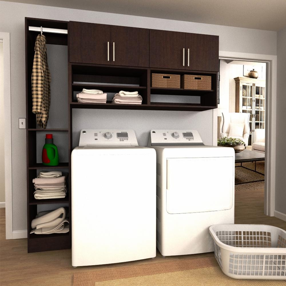 Best ideas about Laundry Storage Cabinet
. Save or Pin Modifi Horizon 75 in W Mocha Open Shelves Laundry Cabinet Now.