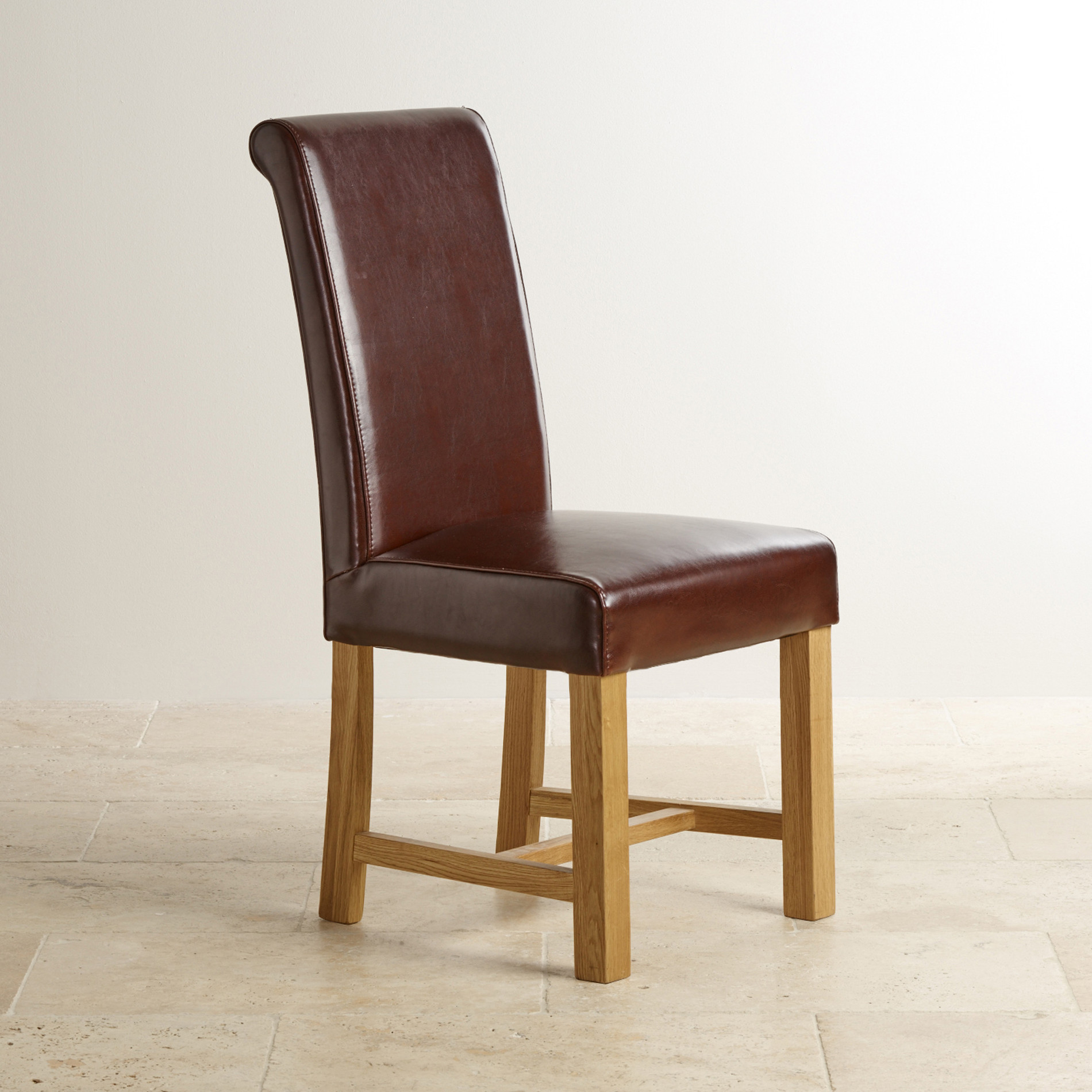 Best ideas about Leather Dining Chair
. Save or Pin Brown Leather Dining Chair with Braced Oak Legs Now.